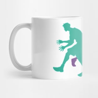 Left Hand Layup Xing Ze Hu Cool Purple and Green Silhouette Graphic Mug